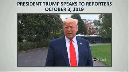 One of several clips of President Trump played for the Senate as House impeachment manager Adam Schiff, D-Burbank, made the case for his removal from office.