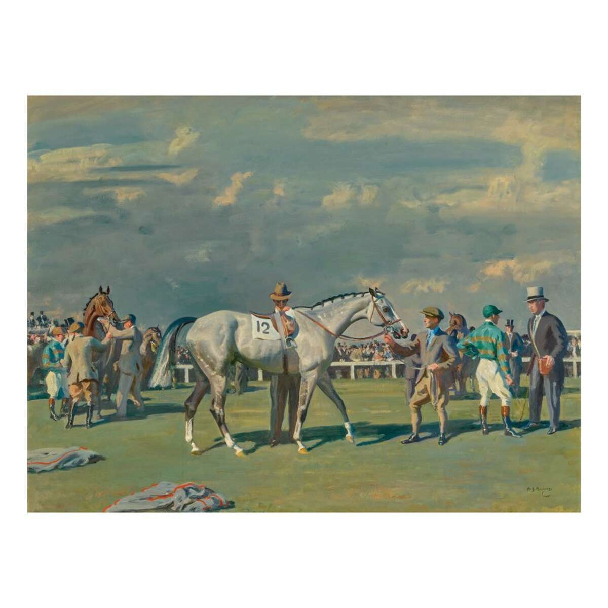 Mahmoud Being Saddled For The Derby, 1936, by Sir Alfred Munnings