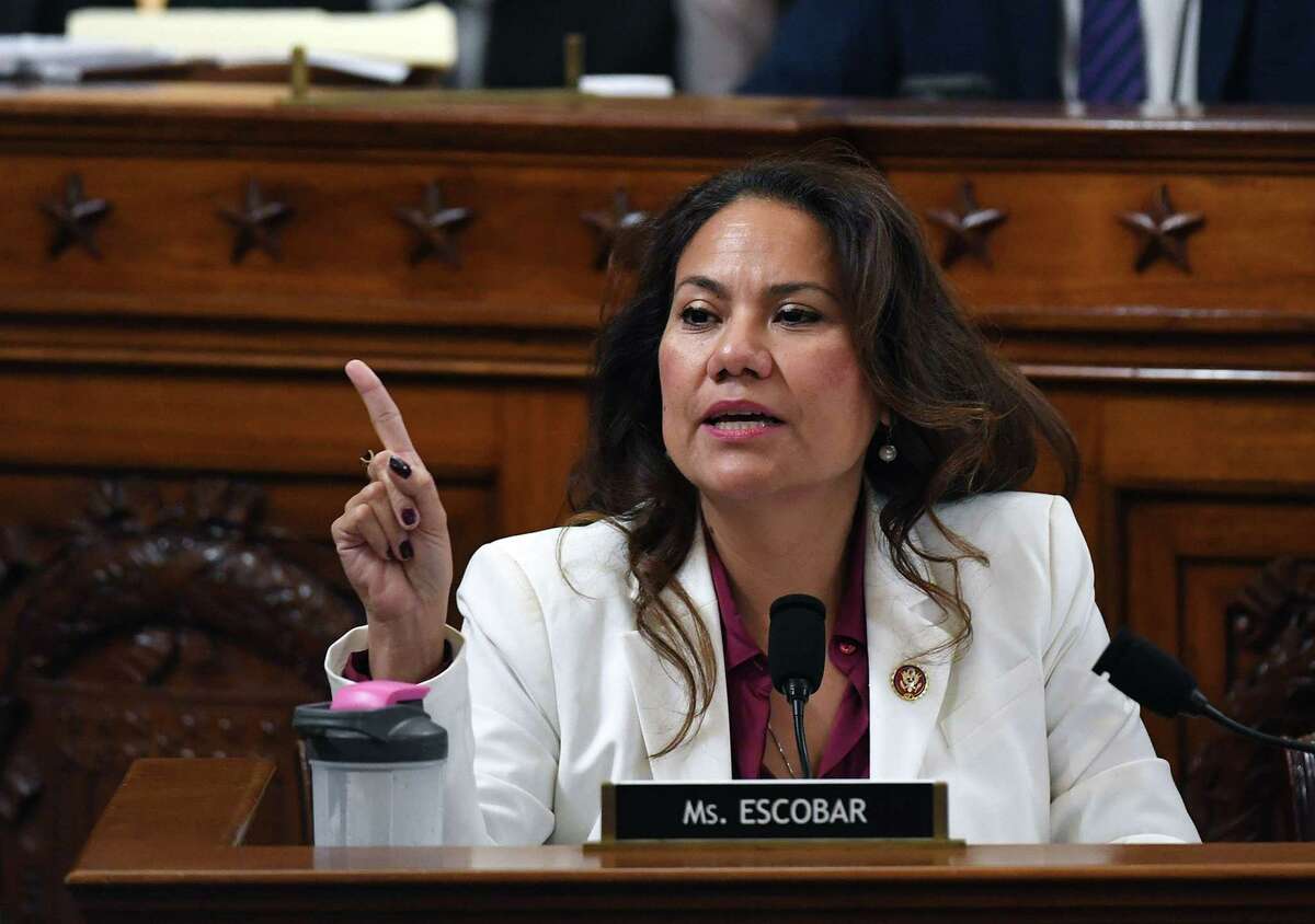 Representative Veronica Escobar speaks during the House Judiciary Committee's markup of House Resolution 755, Articles of Impeachment Against President Donald Trump, on Capitol Hill in Washington, DC, on December 12, 2019. (Photo by Matt McClain / POOL / AFP) (Photo by MATT MCCLAIN/POOL/AFP via Getty Images)