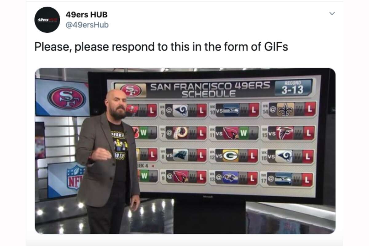 NFL Network's Adam Rank: The 49ers will go 3-13 in 2019 This now-infamous prediction from prior to the start of the season is often shared among 49ers fans on Twitter whenever the 49ers beat one of the teams Rank thought the 49ers would lose to, which happens a lot. Rank later jokingly called himself an "idiot" and apologized to 49ers fans.