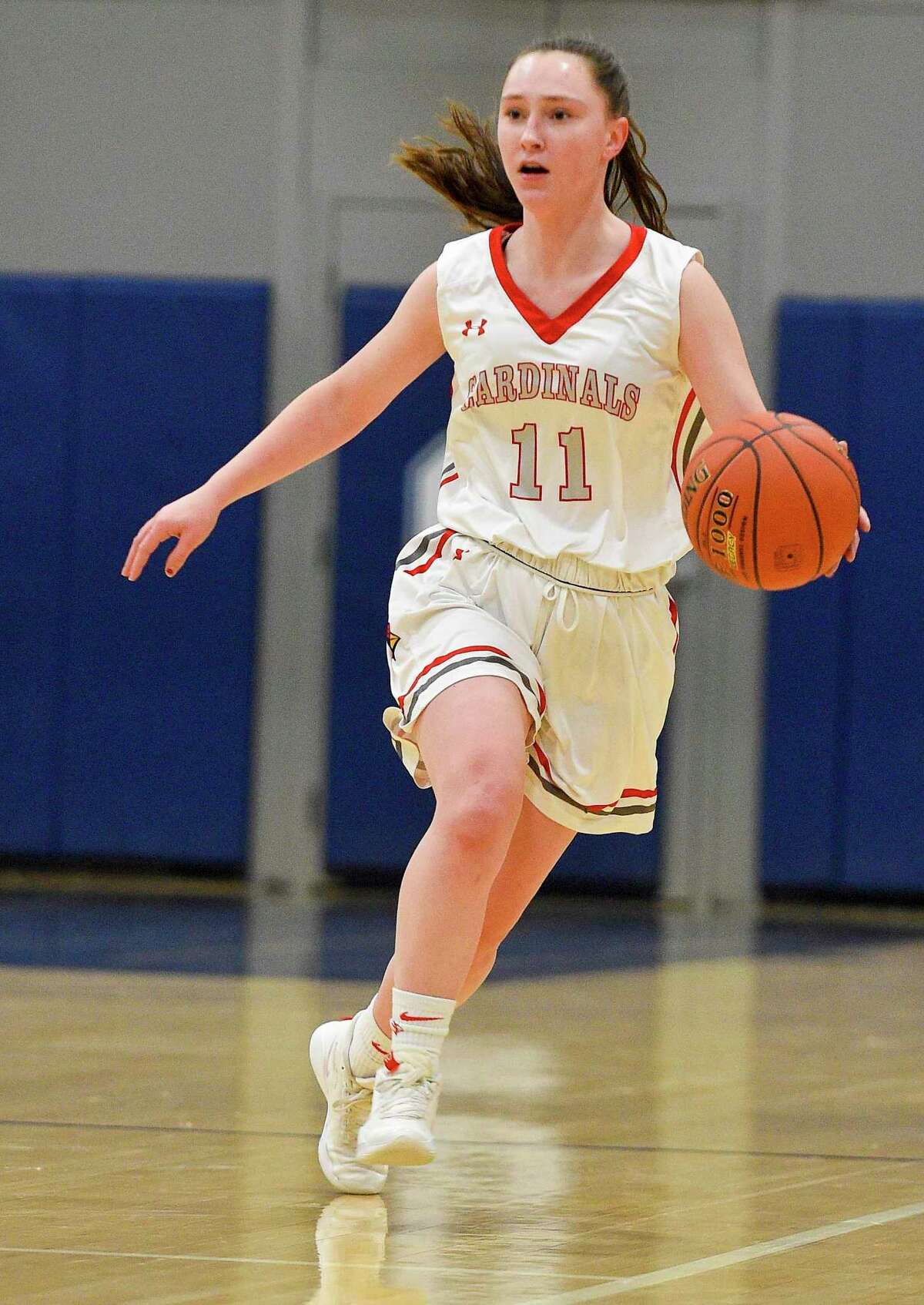 Staples girls basketball team pulls away from Greenwich, behind Gerig