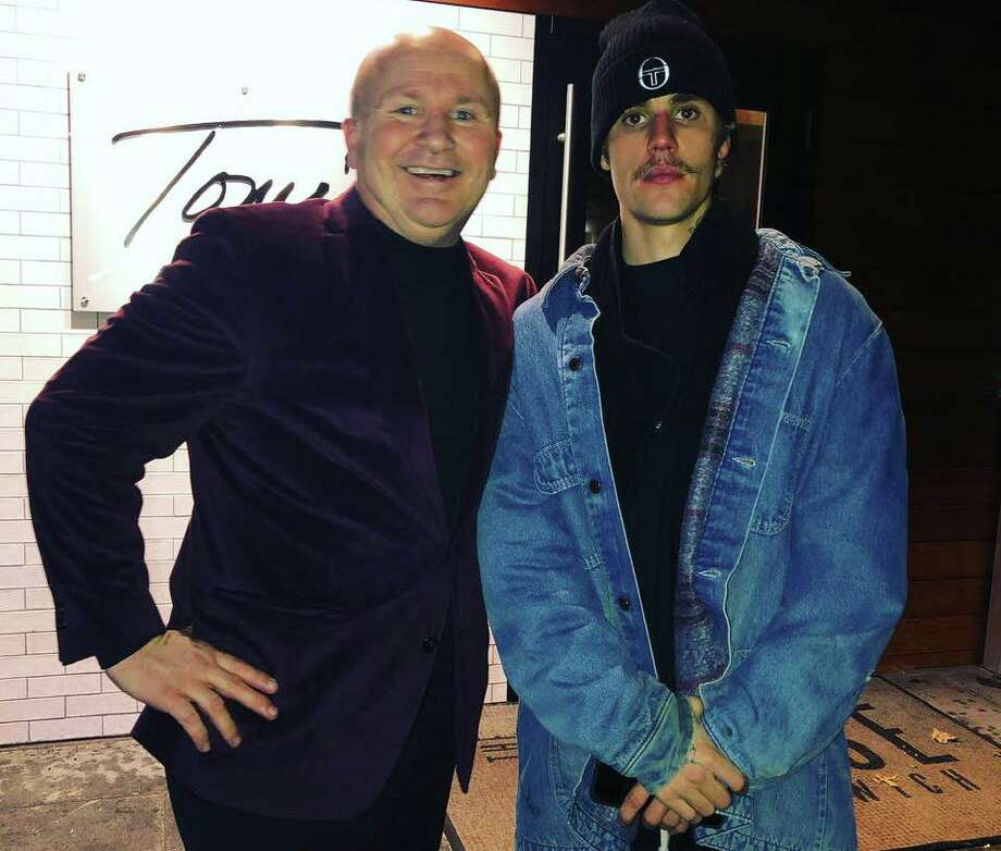 Tony Capasso of Tony’s at the JHouse in Riverside with Justin "The Biebs" Bieber last week. Photo: Contributed /