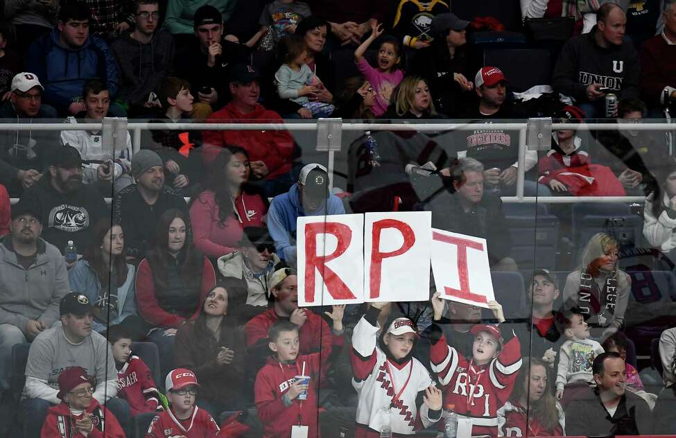 Fans watch Rensselaer Polytechnic Institute play Union during the second period of the men's Mayor's Cup college hockey game Saturday, Jan. 25, 2020, in Albany, N.Y. (Hans Pennink / Special to the Times Union) ORG XMIT: 012620_Men_HP134
