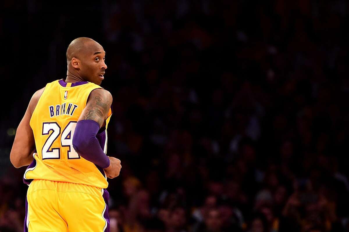 FILE - JANUARY 26, 2020: It's been reported that legendary basketball player Kobe Bryant has been killed in a helicopter crash in Calabasas, California. LOS ANGELES, CA - APRIL 13: Kobe Bryant #24 of the Los Angeles Lakers looks back in the first half while taking on the Utah Jazz at Staples Center on April 13, 2016 in Los Angeles, California. NOTE TO USER: User expressly acknowledges and agrees that, by downloading and or using this photograph, User is consenting to the terms and conditions of the Getty Images License Agreement. (Photo by Harry How/Getty Images)