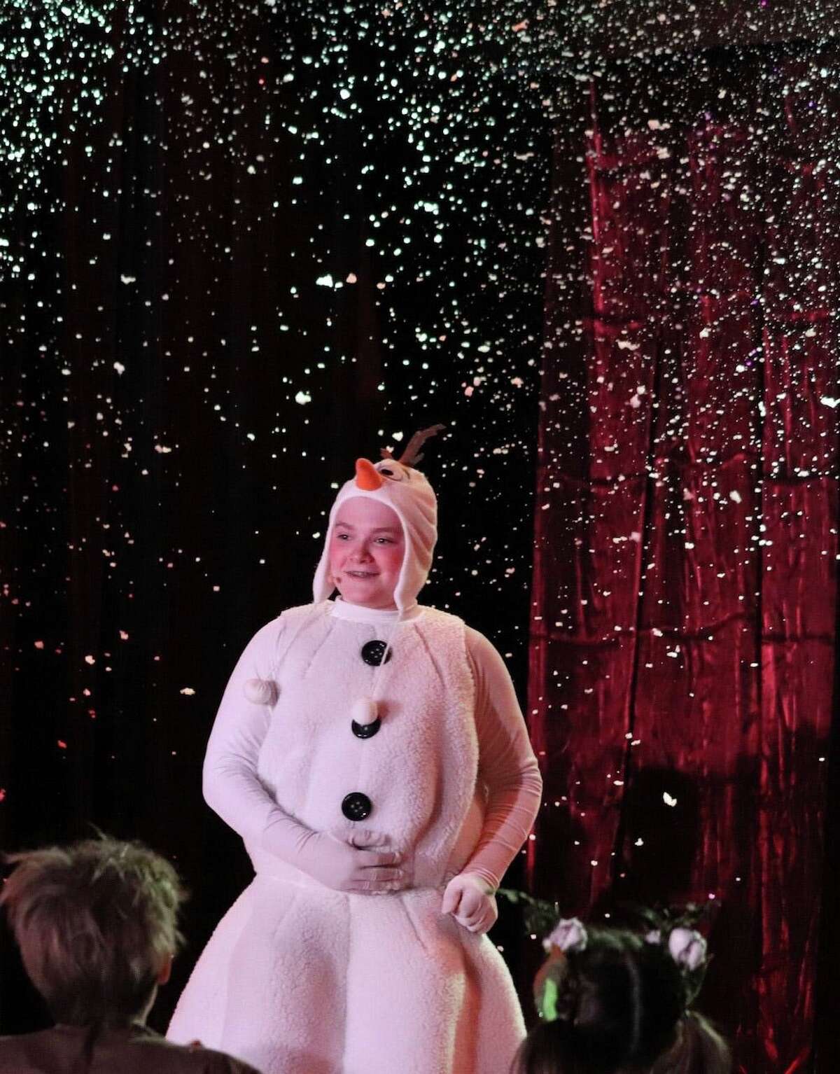 Riverside School student Justin Carroll plays Olaf during the school's production of "Frozen" the musical.