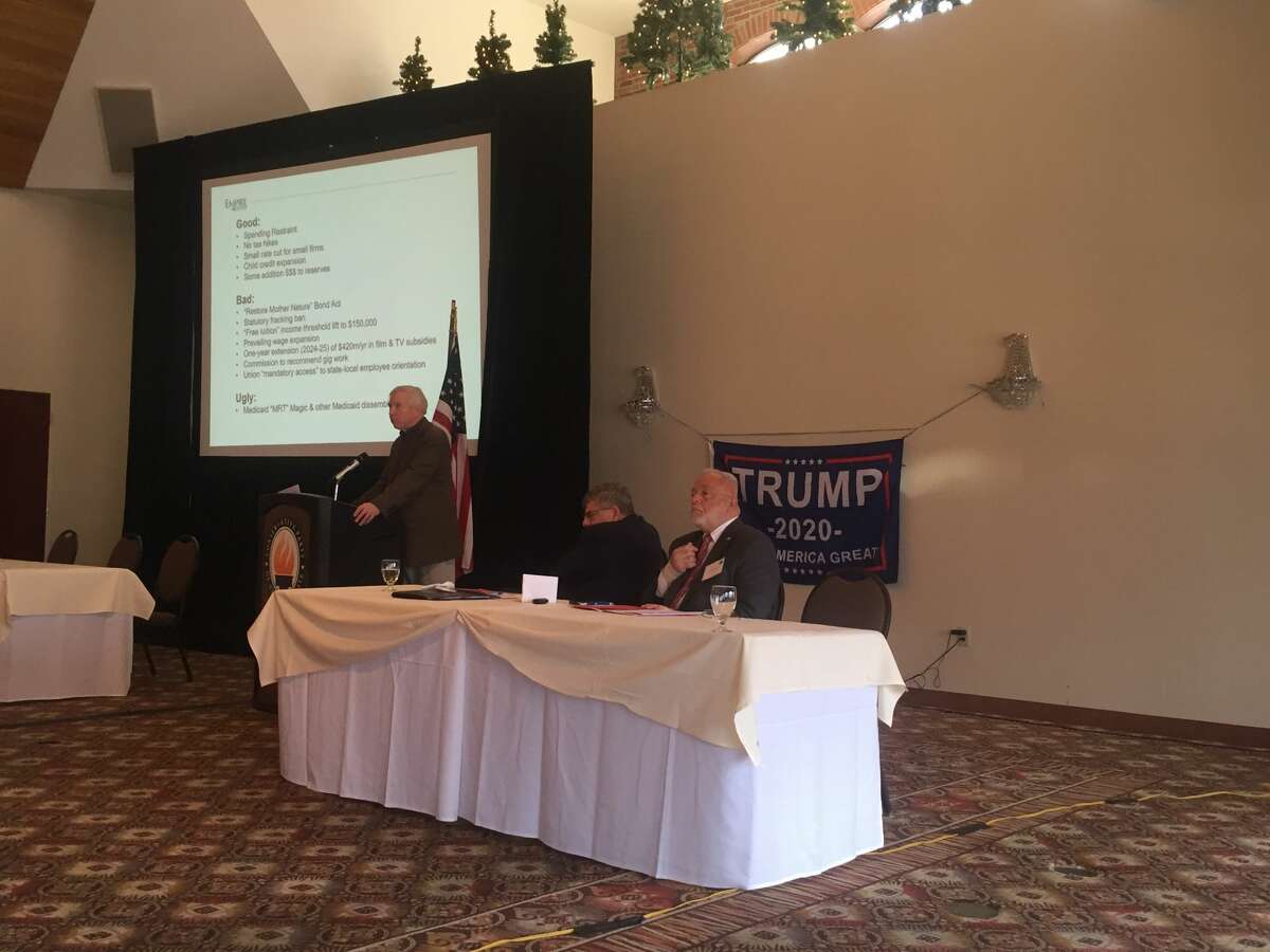 E. J. McMahon, the research director of the Empire Center for Public Policy, gave his perspective on Gov. Andrew Cuomo’s proposed budget at the annual state Conservative Party conference in Latham.