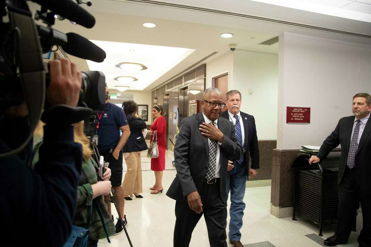 Terrance Windham, the lawyer of a girl who allegedly was involved in the killing of Delindsey Mack, a Lamar High School student shot a block away from the school, enters the Harris County Juvenile 313th District Court on Thursday, Jan. 23, 2020, in Houston.