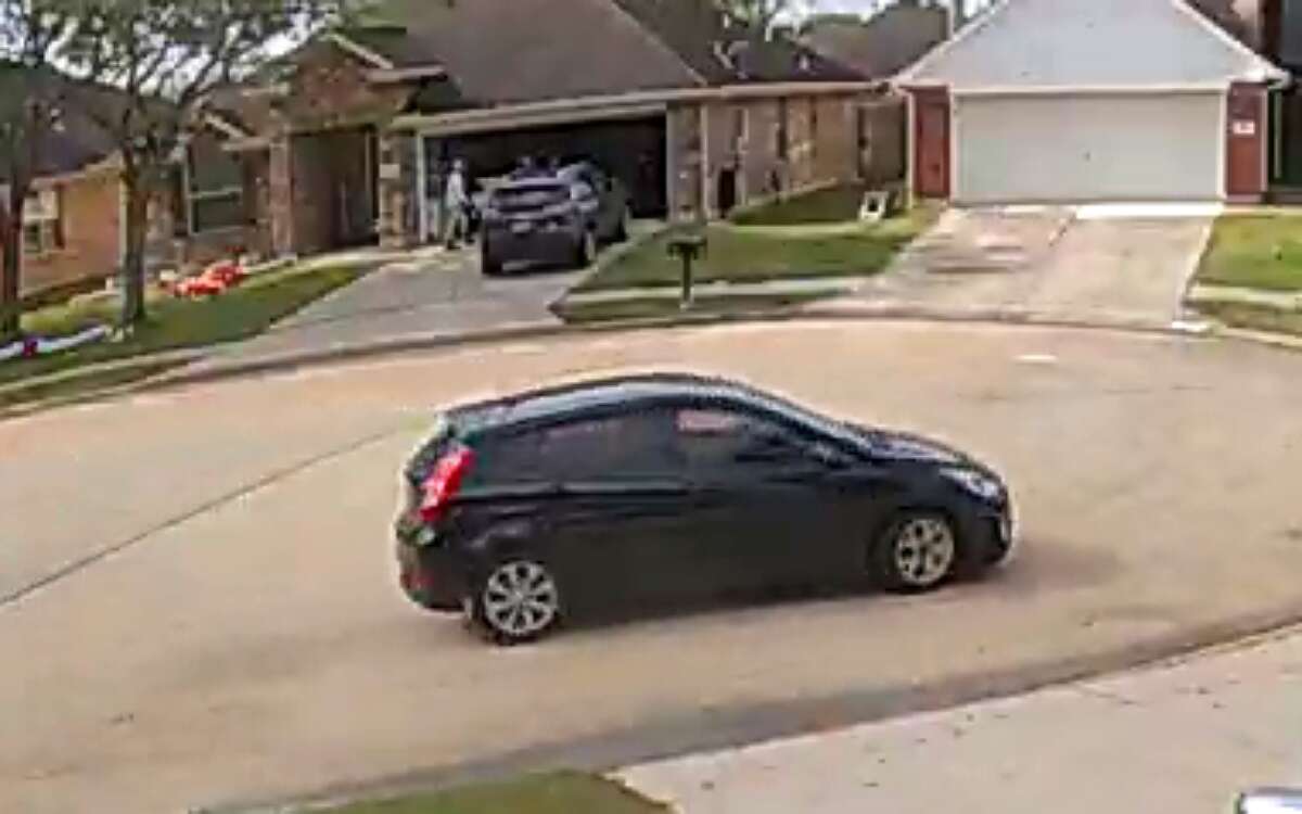 A car believed to belong to a man who allegedly sexually assaulted a child in League City is seen on home surveillance camera December 8, 2019. Anyone with information is asked to call League City Police Detective Tisdale on 281 -338-4189 or Houston Crime Stoppers at 713-222-TIPS (8477).