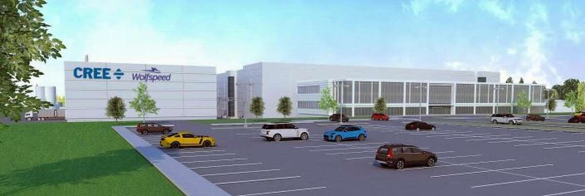 A rendering of Cree's silicon carbide wafer factory being built in Utica.