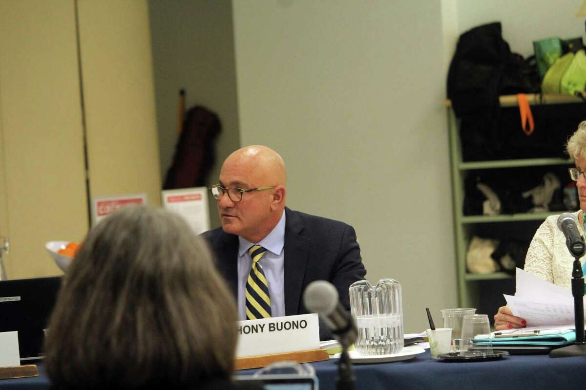 Assistant Superintendent Anthony Buono speaks at a BOE meeting on Monday. Taken Jan. 27, 2020 in Westport, Conn.