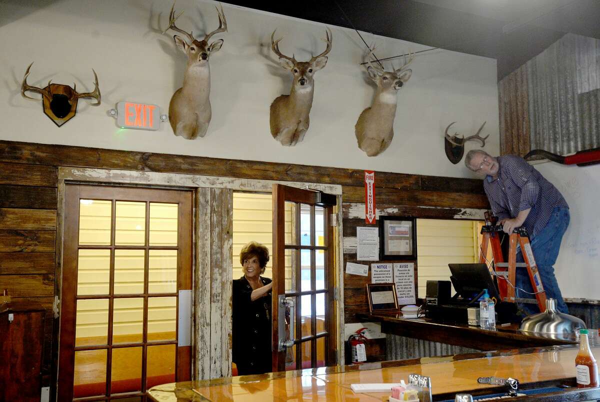Charlotte Holland of Conroe was the first customer through the doors at Vautrot's Cajun restaurant on its grand reopening Tuesday. The popular Bevil Oaks eatery was destroyed during Tropical Storm Harvey and operated out of a food truck while building a new restaurant. Photo taken Tuesday, Jan. 28, 2020 Kim Brent/The Enterprise