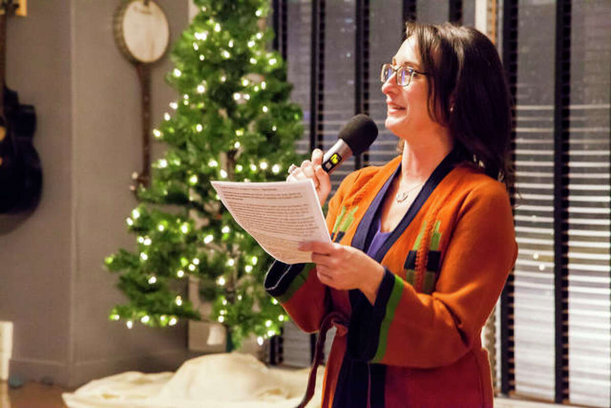 Sara McGibany, Executive Director of Alton Main Street, speaking at the organization’s annual appreciation dinner earlier this month.