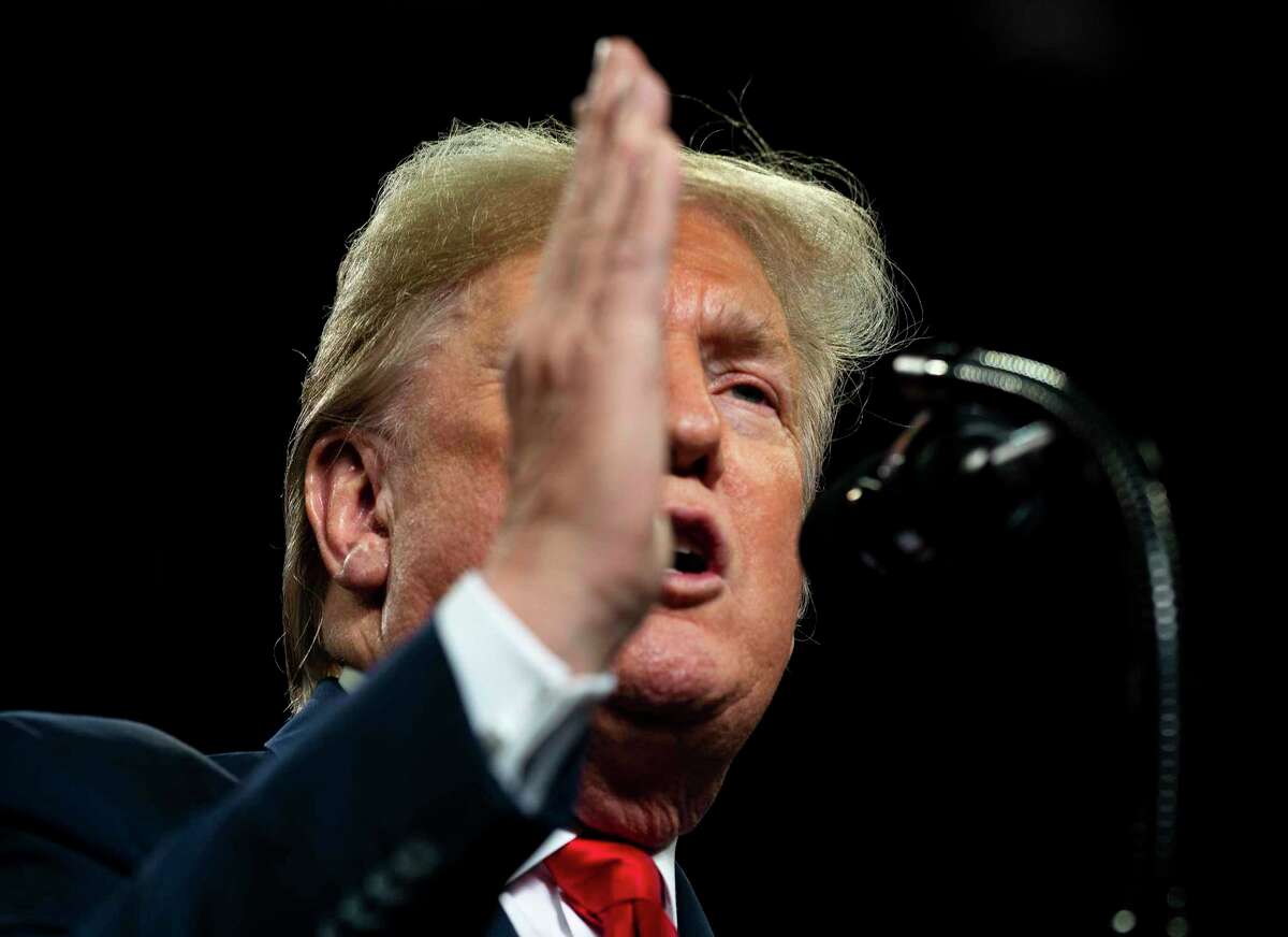 President Donald Trump speaks during a campaign rally at the Huntington Center in Toledo, Ohio, Jan. 9, 2020. Trump said on Friday that Iran had planned to attack multiple embassies across the Middle East, including the American Embassy in Baghdad, after first asserting that he did not believe anyone had a right to more details on the intelligence that prompted the killing of an Iranian general. (Doug Mills/The New York Times)