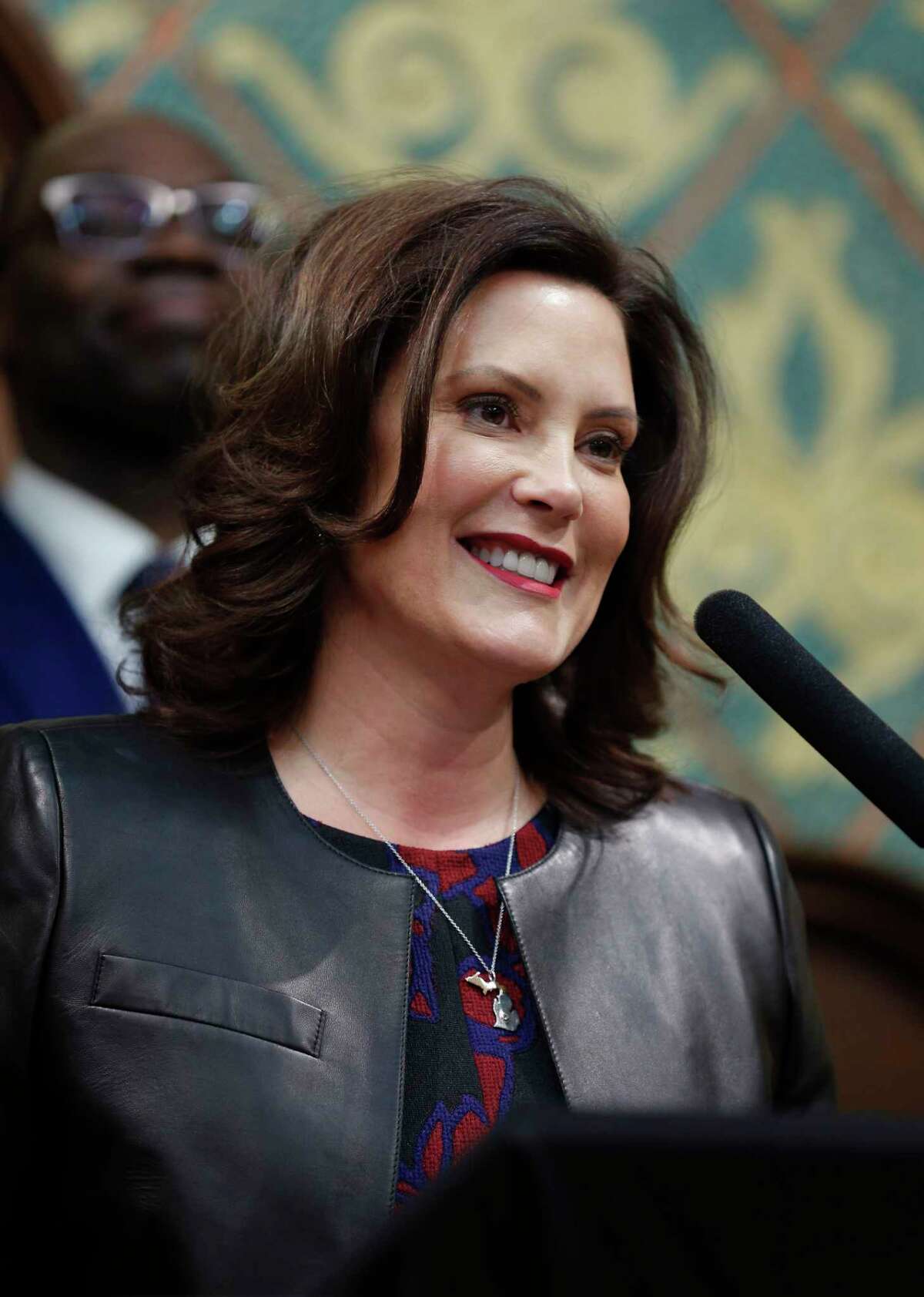Michigan Gov. Gretchen Whitmer delivers her State of the State address to a joint session of the House and Senate, Wednesday, Jan. 29, 2020, at the Michigan State Capitol in Lansing, Mich.