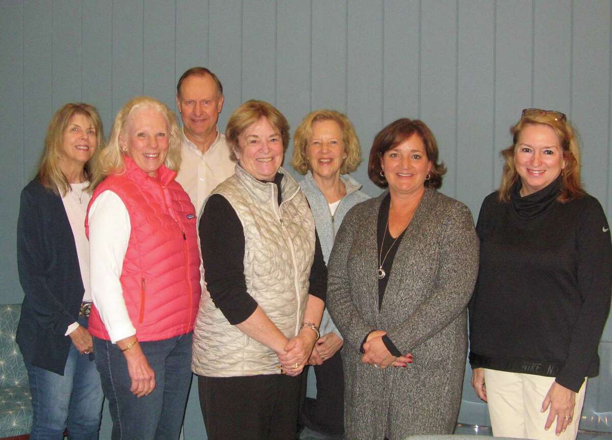 Members of Visiting Nurse & Hospice of Fairfield County's Benefit Committee are planning Pitch Perfect II to raise funds for the nonprofit agency's patients in need. From left are Janice Hess of Wilton, Janet Lebovitz of New Canaan, Ken Edgar of Weston, Judy Higby of Wilton, Phyllis Osterman of Stamford, Jeanne Robertson of Wilton and Jane Fox of New Canaan. Missing from the photo are Carol Bauer of New Canaan, Dawn Jeffrey of Norwalk, and Hal Shupack of Westport.