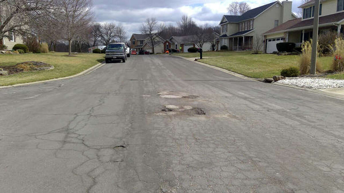 Autumn Glen Drive, just south of village hall, was one of the village’s streets that were rated for their pavement condition in 2019, when this photo was taken. 