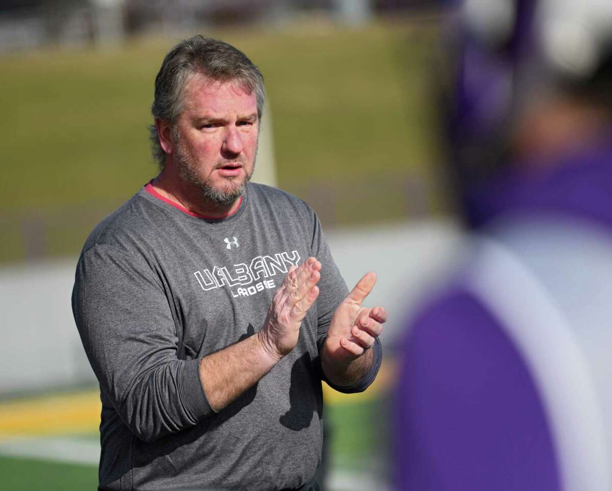 University at Albany lacrosse head coach Scott Marr is seen during a scrimmage with St. John's at Casey Stadium on Thursday, Jan. 30, 2020 in Albany, N.Y. (Lori Van Buren/Times Union)
