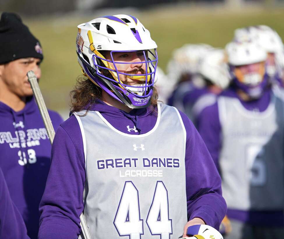 University at Albany's Pat Barrow is seen during a lacrosse scrimmage with St. John's at Casey Stadium on Thursday, Jan. 30, 2020 in Albany, N.Y. (Lori Van Buren/Times Union)