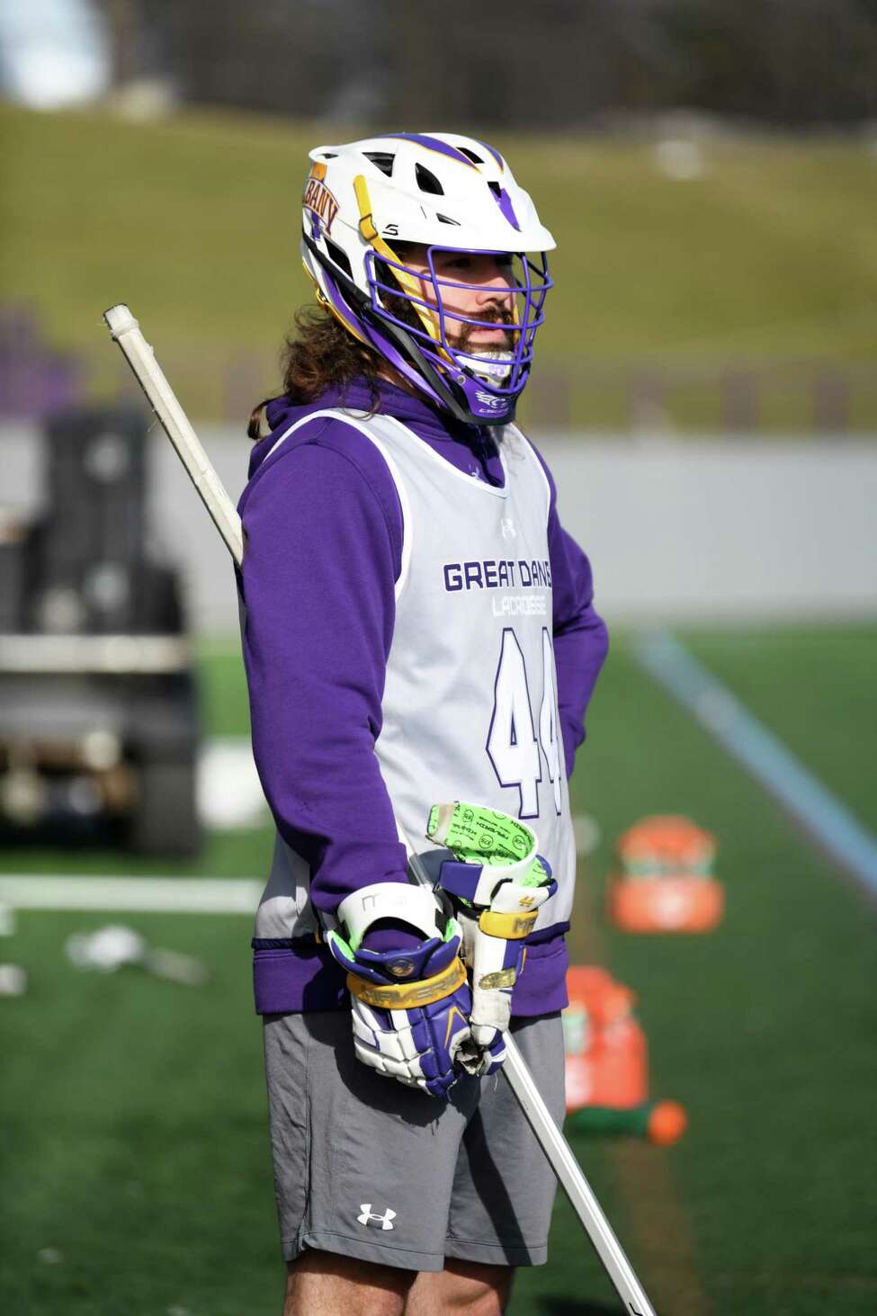 University at Albany's Pat Barrow is seen during a lacrosse scrimmage with St. John's at Casey Stadium on Thursday, Jan. 30, 2020 in Albany, N.Y. (Lori Van Buren/Times Union)