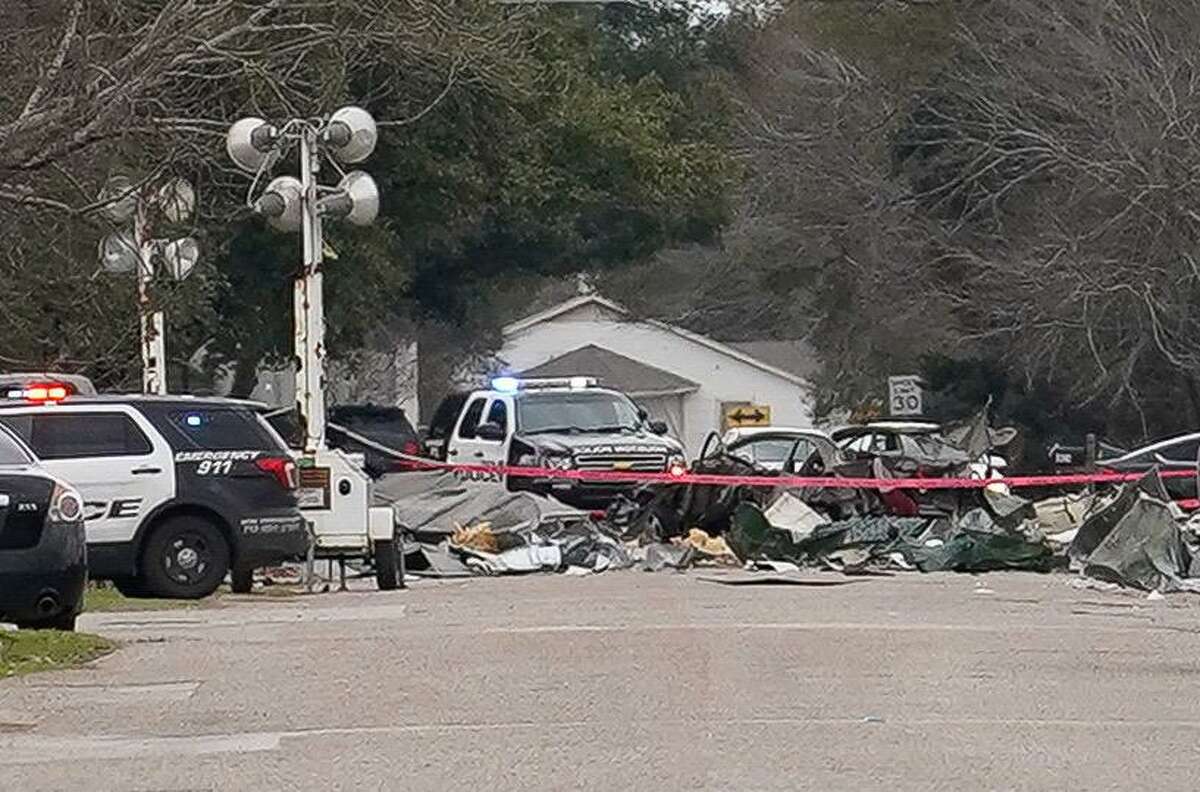Debris is shown across Steffani Lane Saturday, January 25, 2020 in Houston adjacent to Watson Grinding and Manufacturing, 4525 Gessner Rd., the day after the explosion occurred.