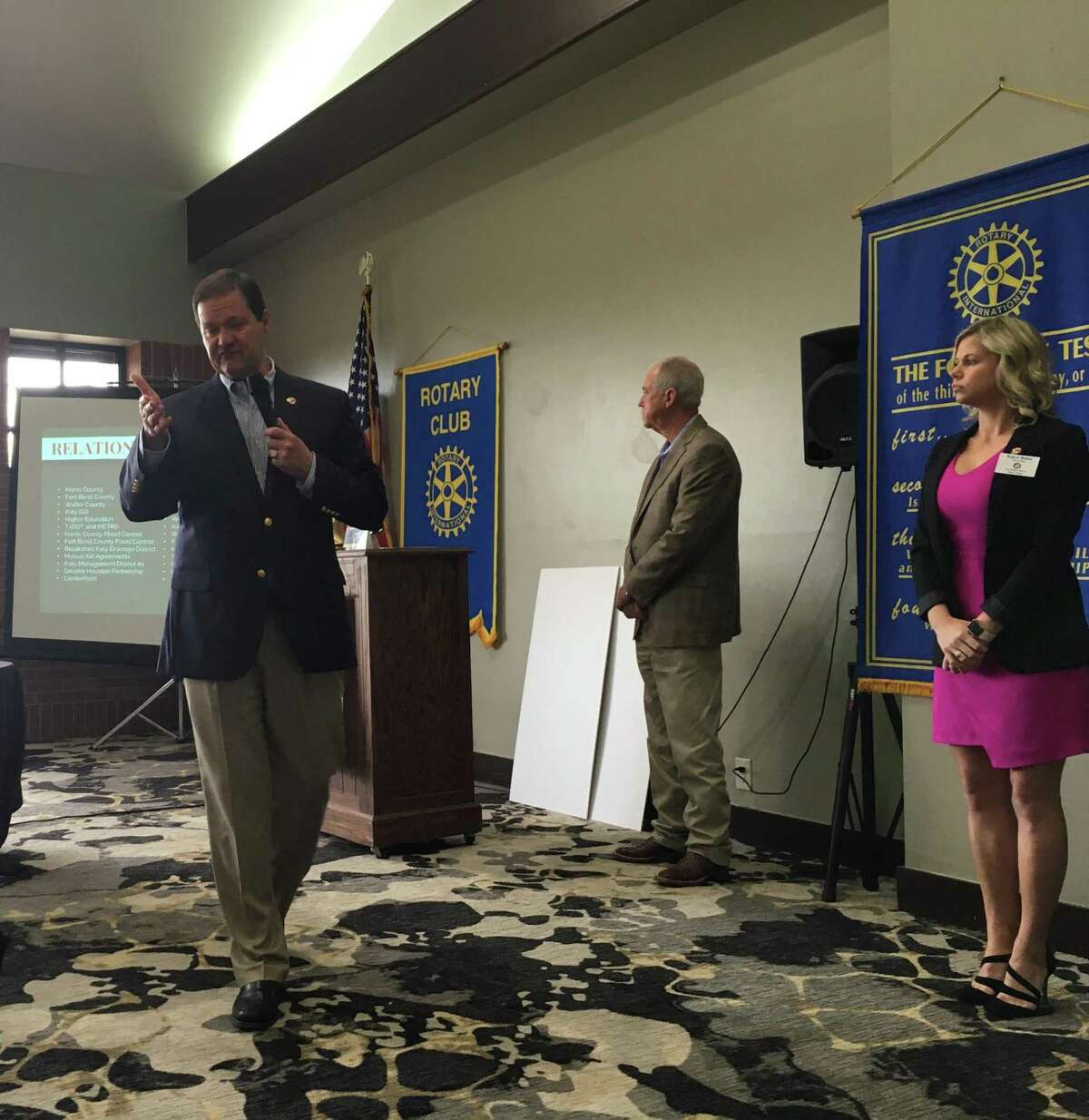 Byron Hebert, Katy city administrator, was one of three city officials who gave a State of the City address to the Rotary Club of Katy on Jan. 30. Also speaking were Katy Mayor Bill Hastings and  Director of Tourism Marketing and Public Kayce Reina.