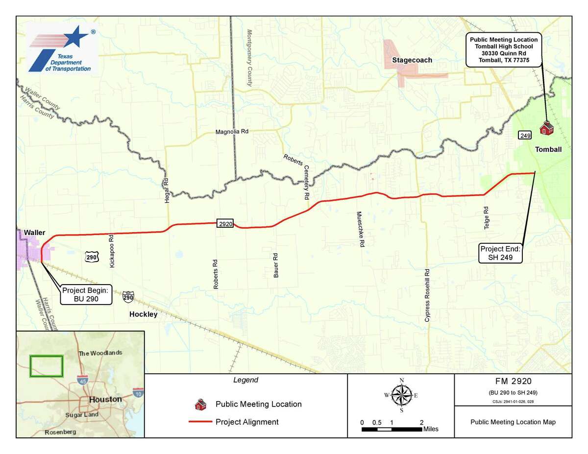 TxDOT proposes widening FM 2920 from Waller to Tomball