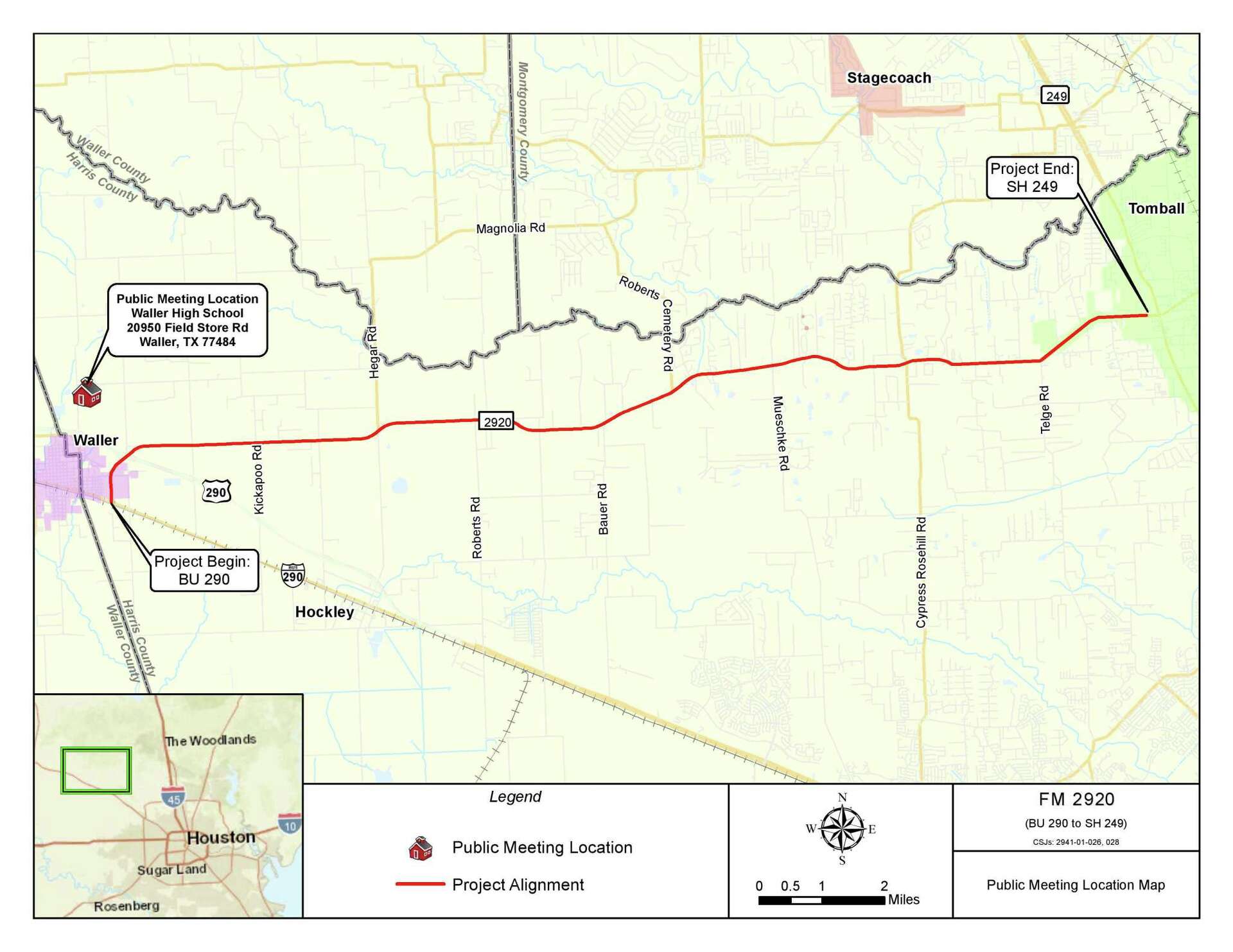 TxDOT proposes widening FM 2920 from Waller to Tomball