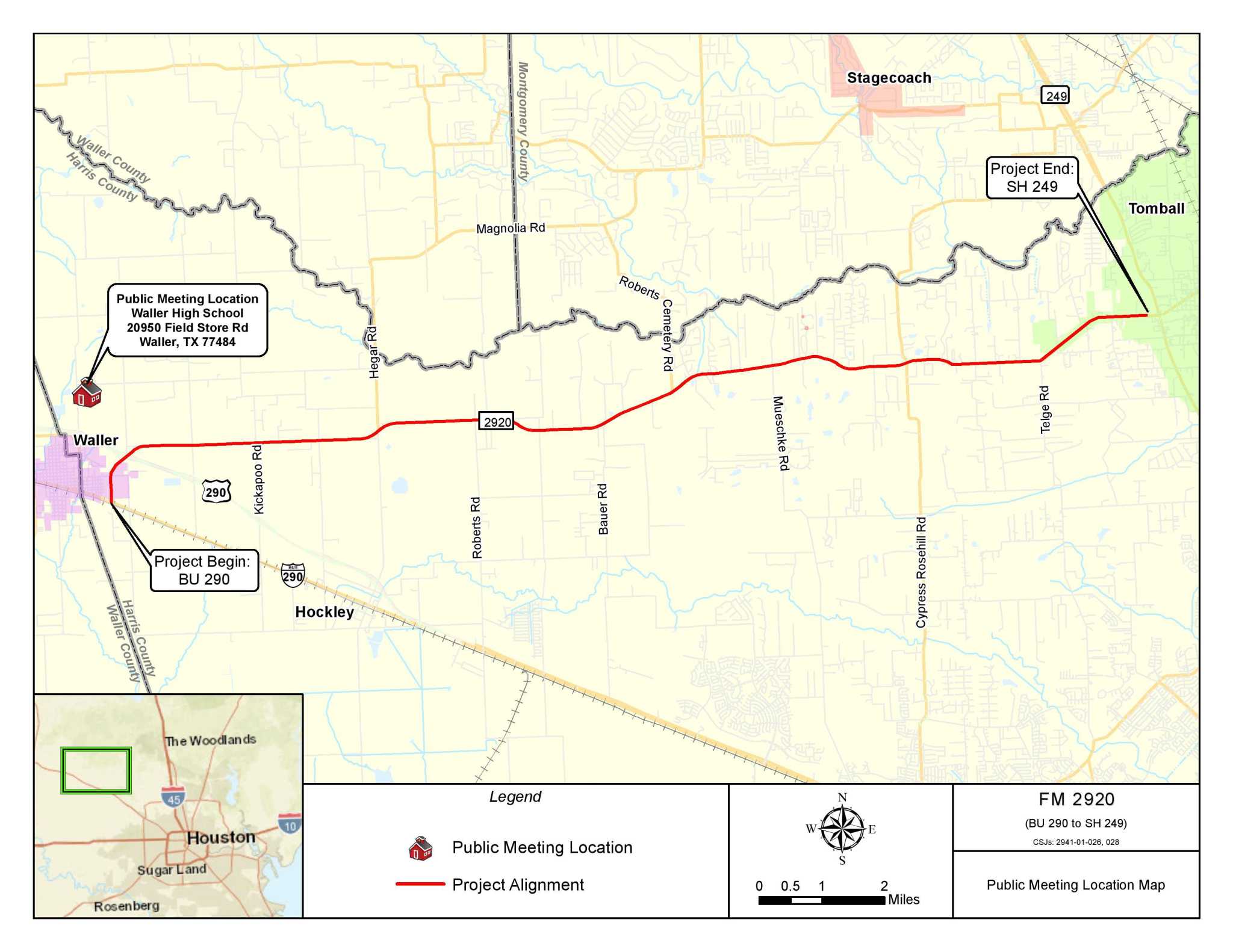 TxDOT proposes widening FM 2920 from Waller to Tomball