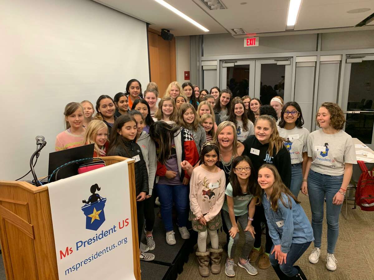 More than 30 girls attended a Ms. President US event Jan. 10 at the Ridgefield Library.