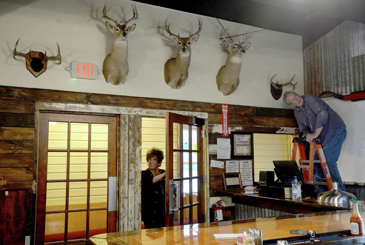Charlotte Holland of Conroe was the first customer through the doors at Vautrot's Cajun restaurant on its grand reopening Tuesday. The popular Bevil Oaks eatery was destroyed during Tropical Storm Harvey and operated out of a food truck while building a new restaurant. Photo taken Tuesday, Jan. 28, 2020 Kim Brent/The Enterprise