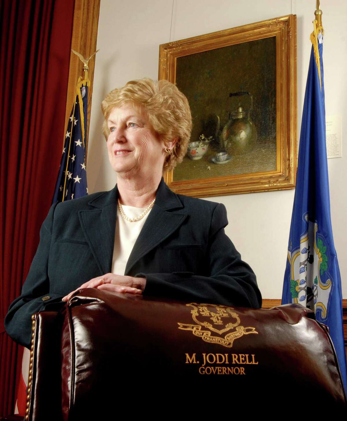 Connecticut Gov. M. Jodi Rell in her office at the State Capitol in 2007.