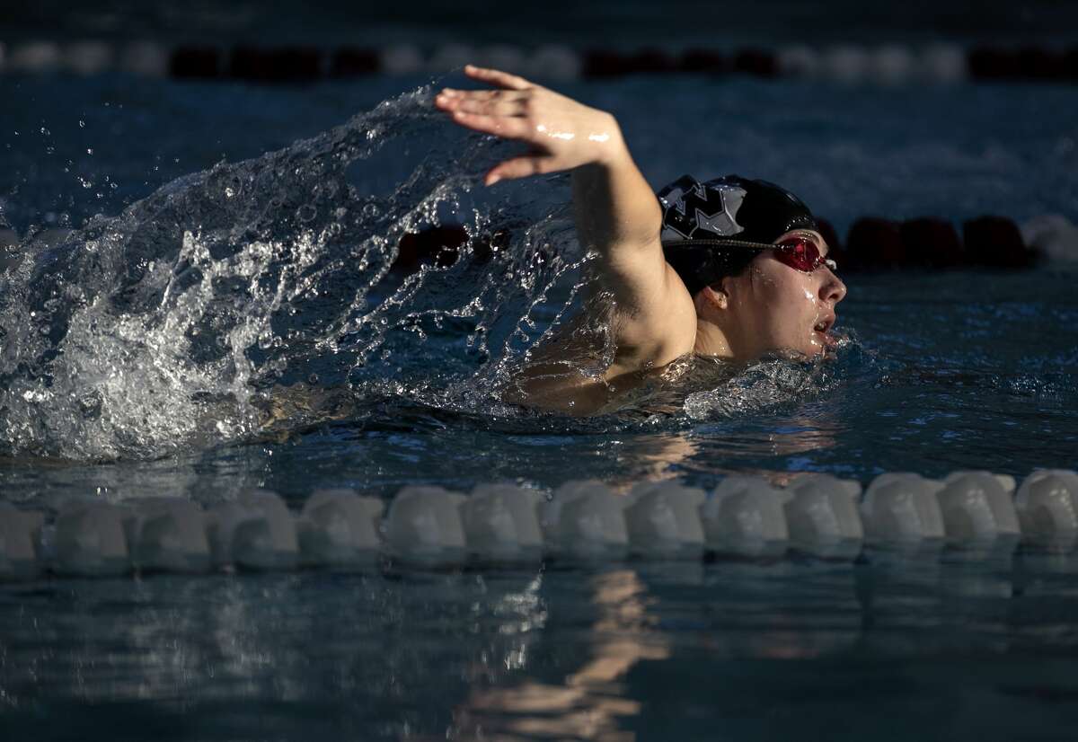 A Willis swimmer warms up before the Region VI-5A swimming championships at the Michael D. Holland Aquatic Center, Saturday, Feb. 1, 2020, in Magnolia.