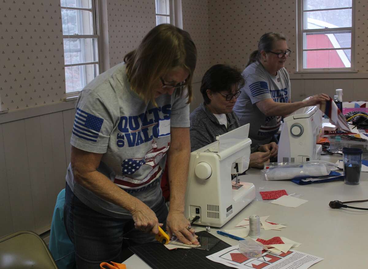The Big Rapids chapter of the Quilts of Valor participated in National Sew Day at the Old Jail this weekend. During the event, attendees made quilts for local veterans, while also enjoying activities, prizes and food.