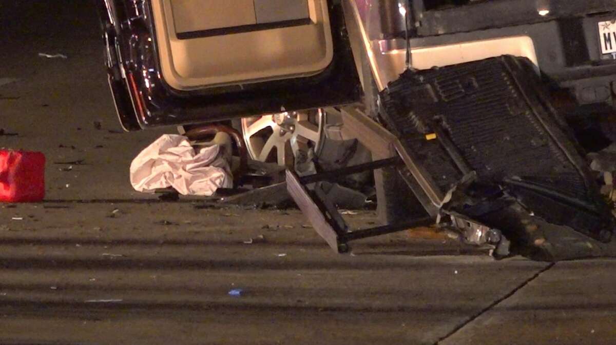 Harris County Sheriff's Office deputies investigate a deadly crash on Bammel North Houston Road at Champions Forest Drive on Sunday, Feb. 2, 2020.