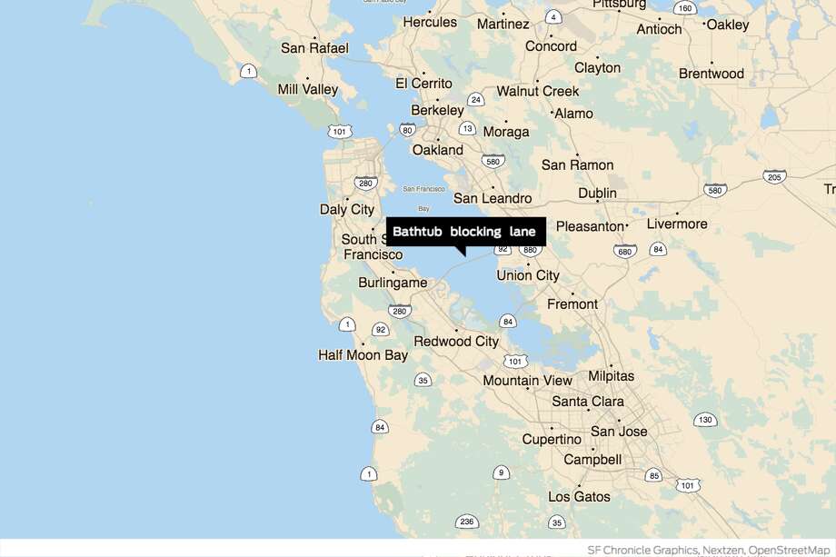 Bathtub On San Mateo Hayward Bridge Stalls Traffic Sfgate
