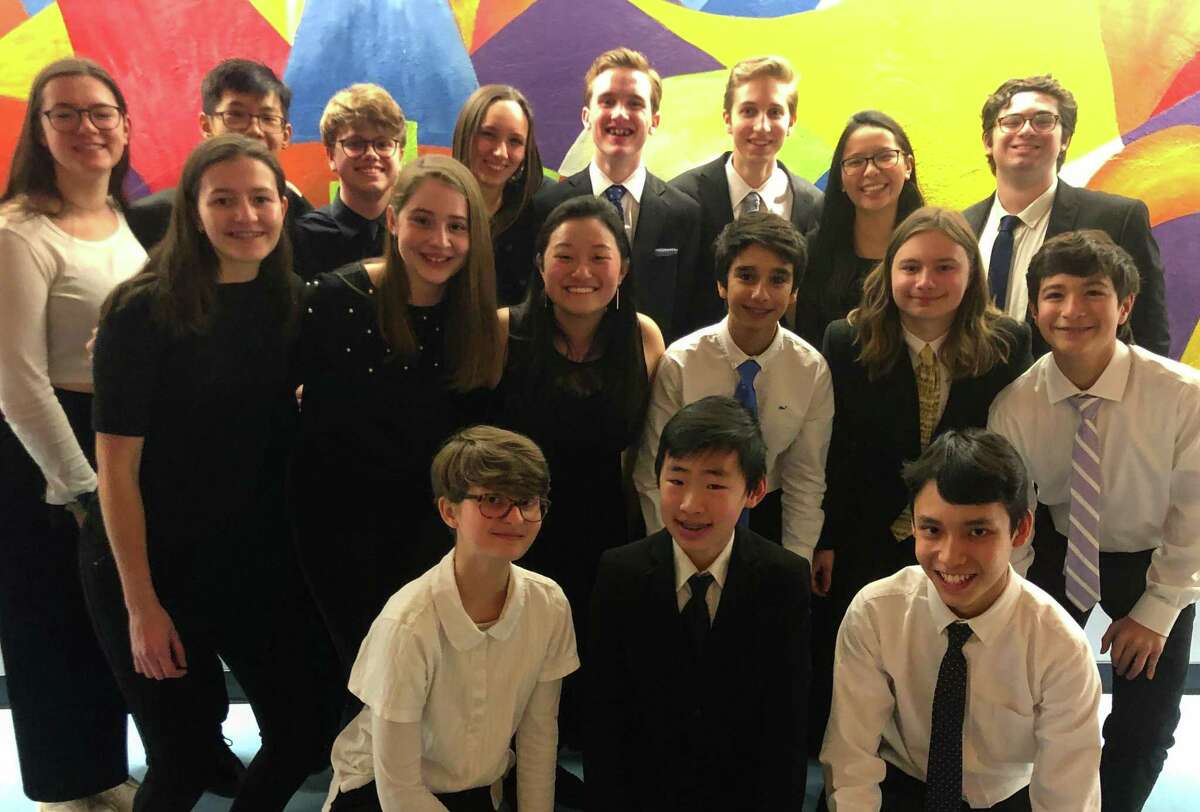 RHS students who participated in the Western Regional Festival are Matt D. Brooks, Matt N. Brooks, Alexandra Dillulio, Carson Driscoll, Deana Garst, Ivan Gupta, Coleman Hoffner, Maxwell Kaye, Diana Kovacs, Joshua Lin, Ellen Maerean, Alex Ni, Jackson Penn, Ryan Pratt, Francesca Rossi, Dmitri Volcov (not pictured), Stephanie Yee, and Valerie Zhang.