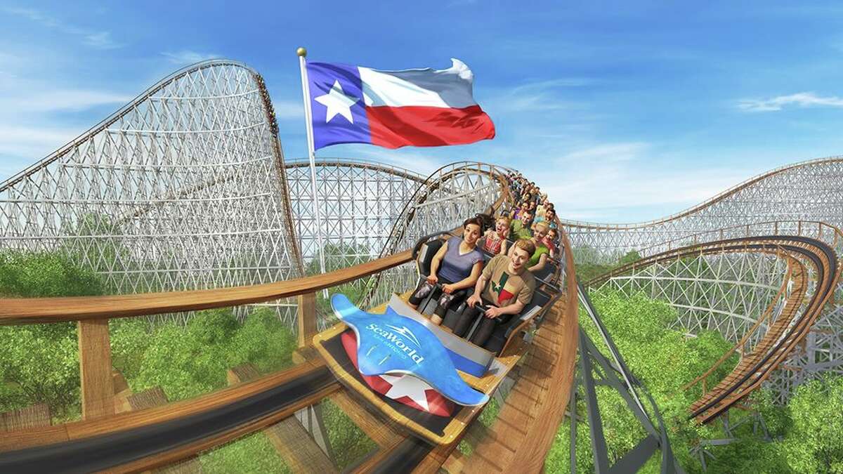 A rendering of the new rollercoaster, "Texas Stingray," at SeaWorld San Antonio.
