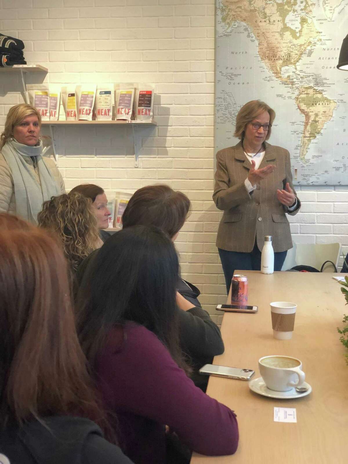 State Rep. Terrie Wood recently held two community coffees to discuss her goals for the next legislative session.