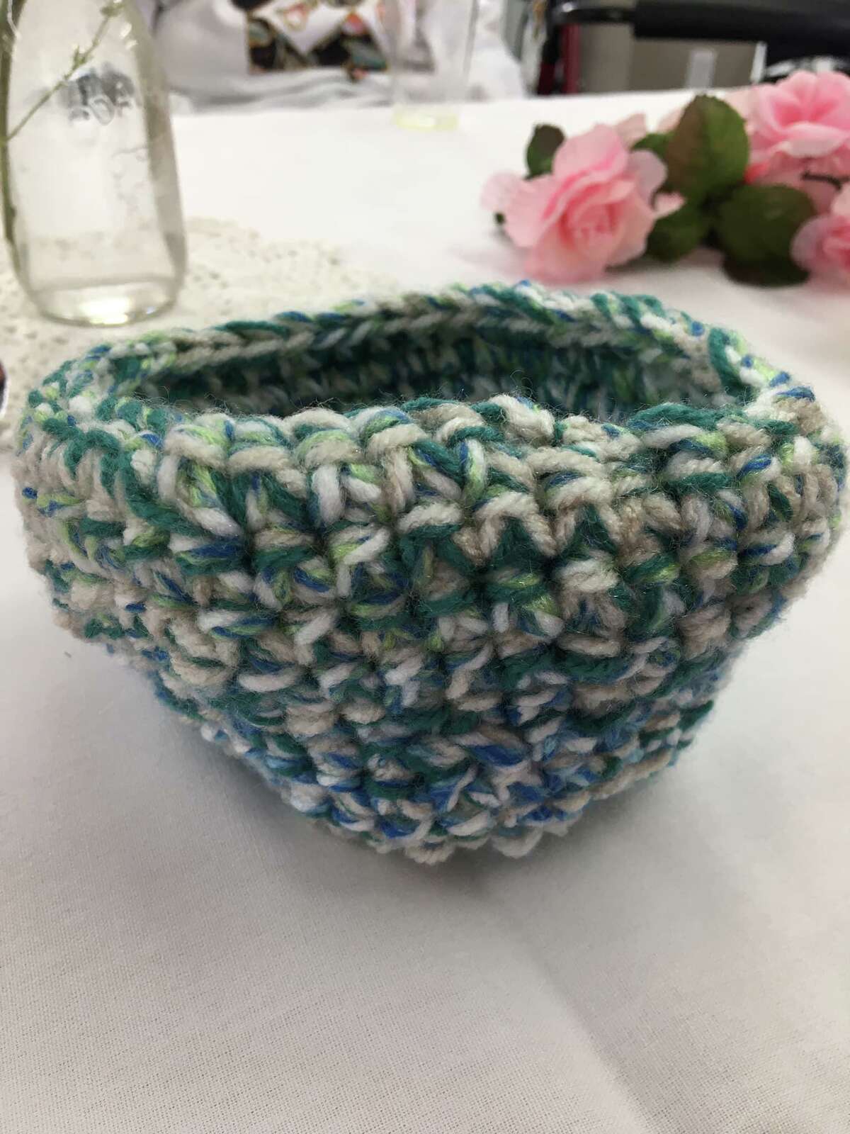 Sample of nesting bowl Wesley Village Knitters will be making.