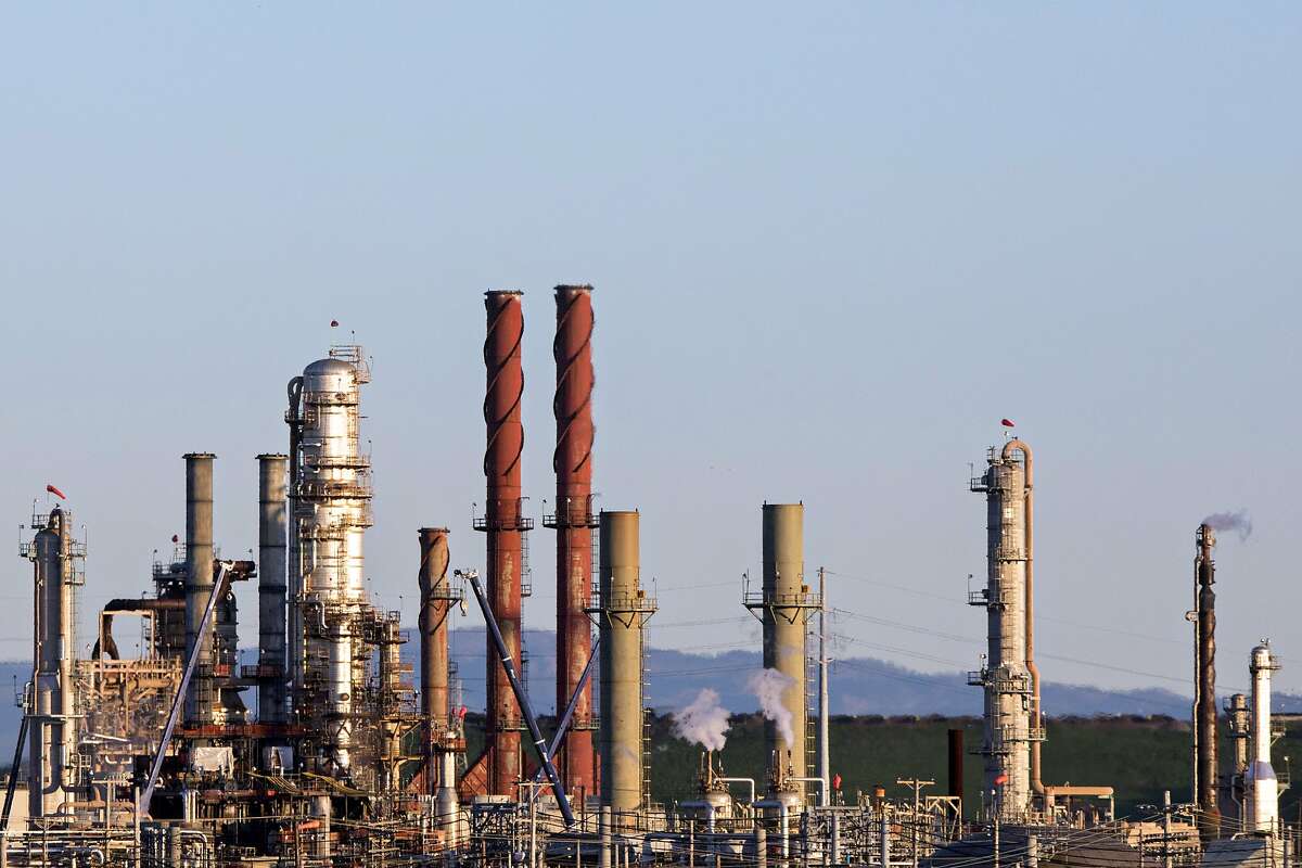 The Chevron Richmond Refinery is seen in Richmond, Calif. Tuesday, February 4, 2020. The Ninth Circuit Court of Appeals is scheduled Wednesday, February 5 to hear arguments from three counties and five cities, including San Francisco and Oakland, on why their groundbreaking climate lawsuits should proceed in state court rather than federal court.