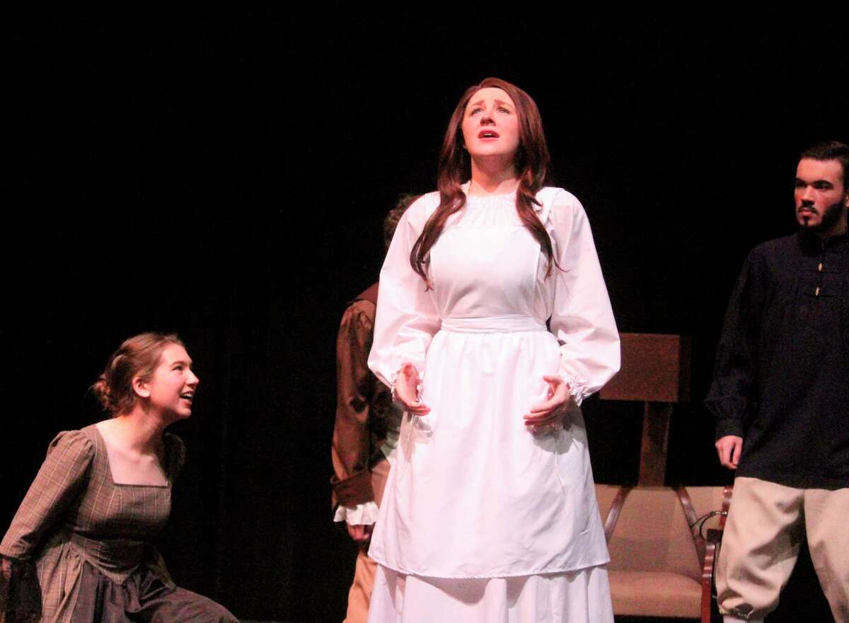BRHS students practice for opening night during Monday dress rehearsals. (Pioneer photo/Catherine Sweeney)