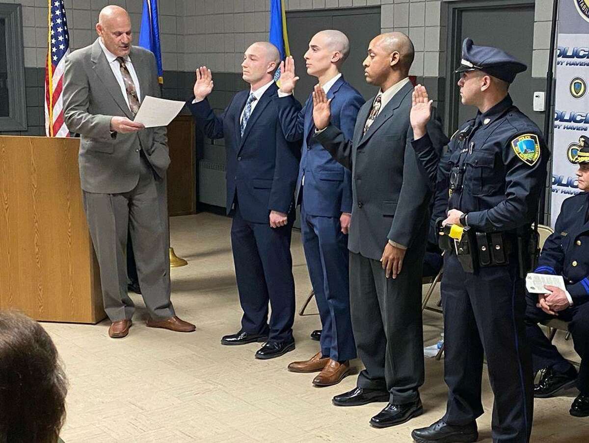 Nine East Haven police officers promoted, sworn in