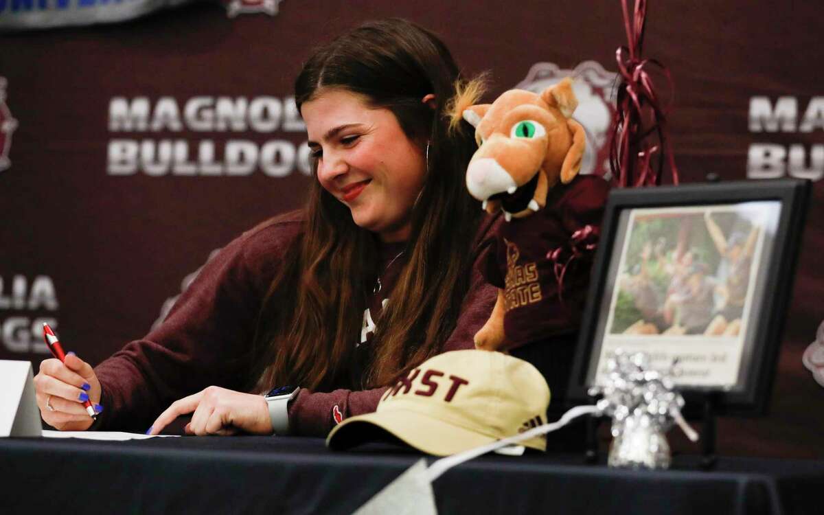Halley Whitney signed to play golf for Texas State University during a National Signing Day ceremony at Magnolia High School, Wednesday, Feb. 5, 2020, in Magnolia.