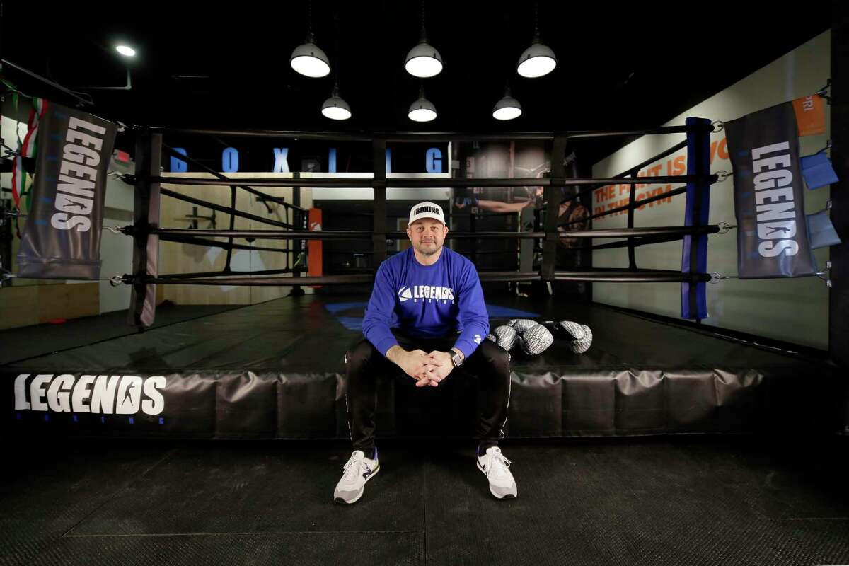 Kevin Blodgett, a former corporate attorney who now has the Legends Boxing gym, at the ring in the gym Saturday, Jan. 25, 2020 in Houston, TX.
