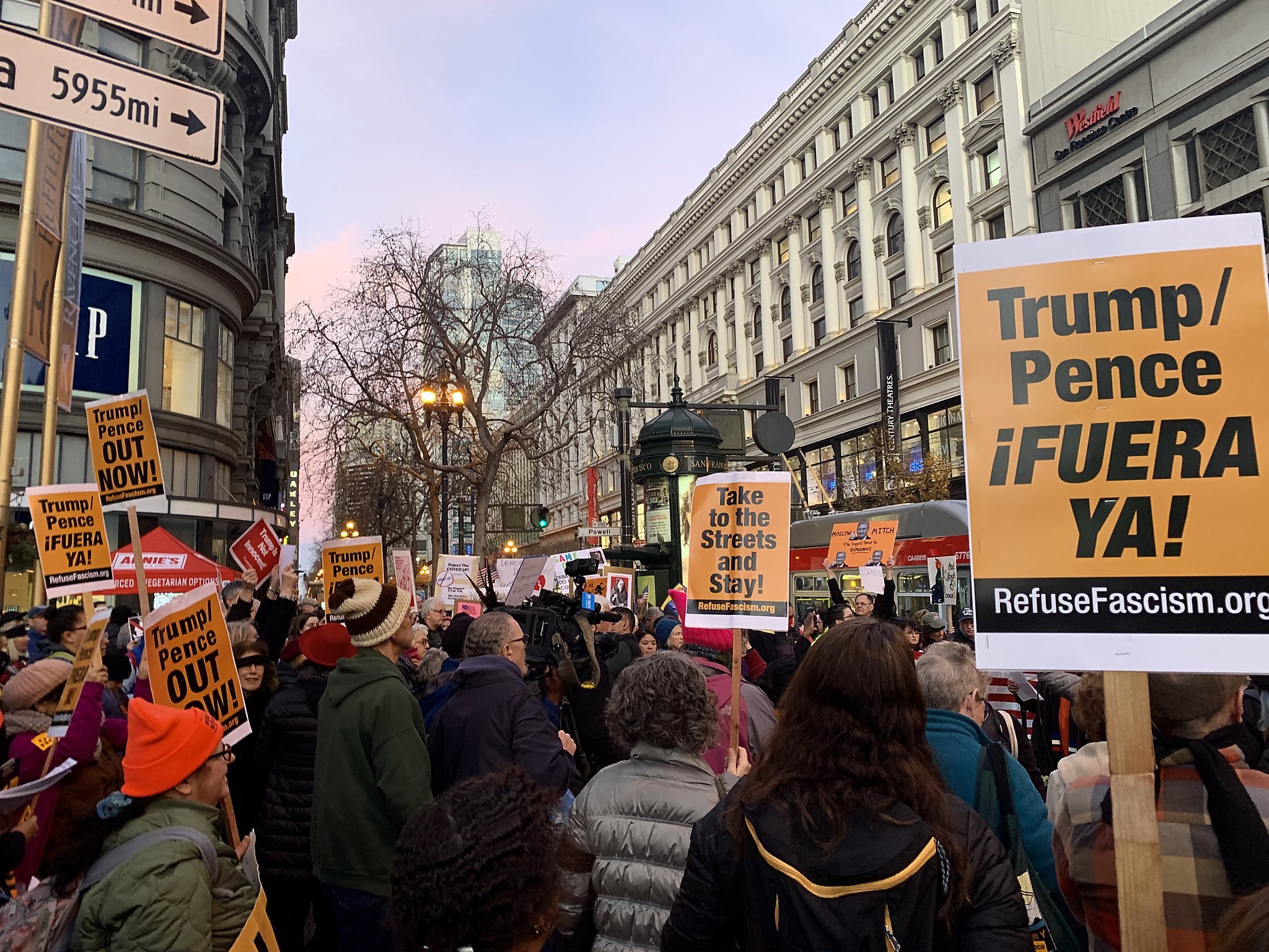 Protesters rally in San Francisco against Senate’s acquittal of Trump