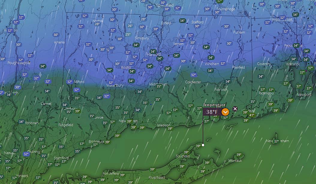 Temps below freezing causing slippery roads in northern CT