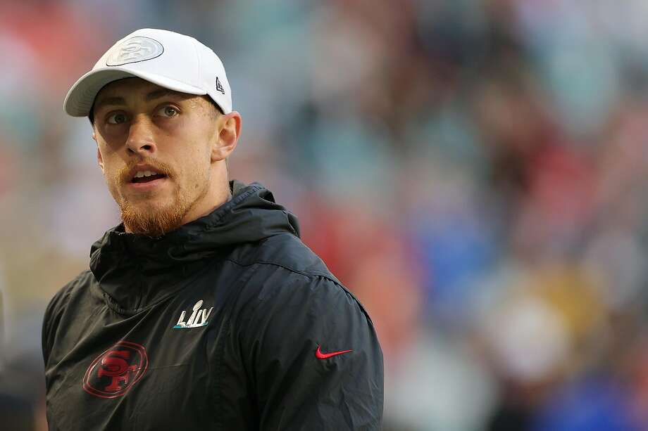 George Kittle of the San Francisco 49ers looks on prior to Super Bowl LIV against the Kansas City Chiefs at Hard Rock Stadium on Feb. 2, 2020 in Miami, Florida. Photo: Maddie Meyer / Getty Images