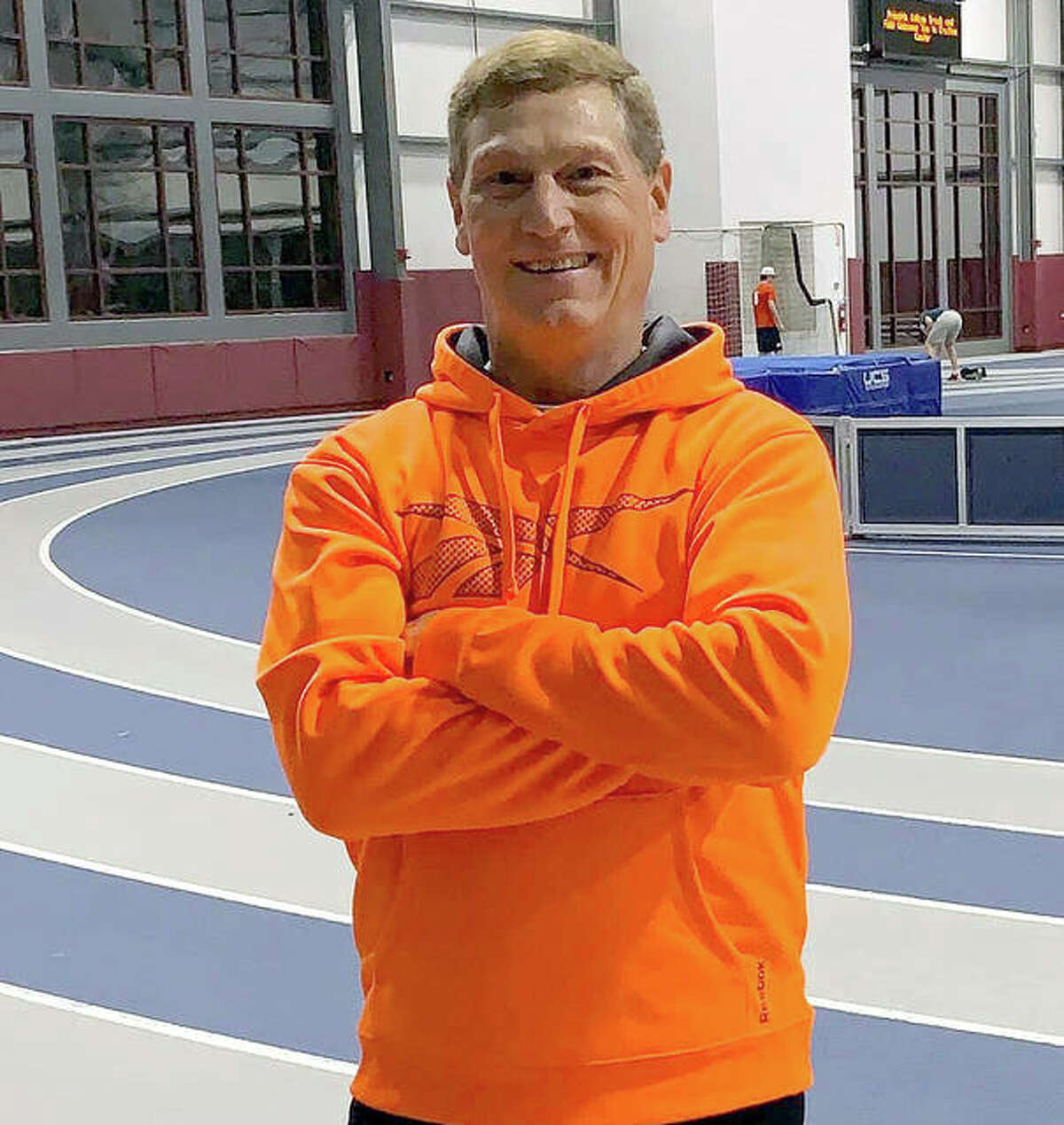 Mike Young of Wood River, 58, ran the world’s top 55-meter dash time of the young season at the recent Wisconsin Indoor Track and Field Championships at Carthage College in Kenosha, Wisconsin to earn All-America status in the event. He captured gold medals in all six events in which he participated.