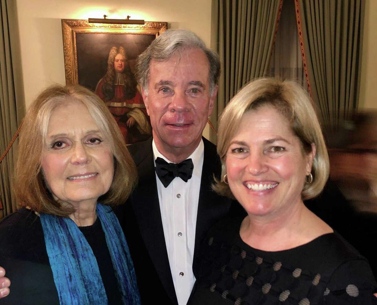Journalist Gloria Steinem with Dr. Darrick Antell and his wife Dr. Lisa Antell at a dinner with the Medical Strollers at the Union Club in NYC last month.