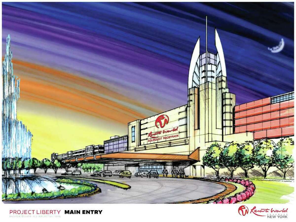 Artist's rendering of the proposed Genting LLC Aqueduct racino entrance in Queens.